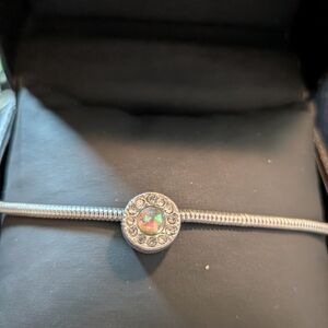 Avon Elegant Silver Bracelet with Opal Centerpiece